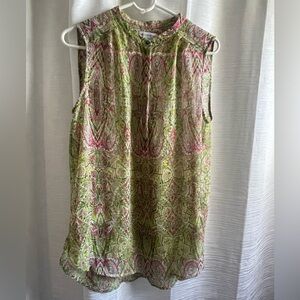 Liz Claiborne sheer sleeveless blouse size Large
